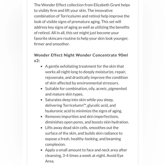 Elizabeth Grant Wonder Effect Night t Concentrate serum  with Torrecelum - Picture 4 of 5